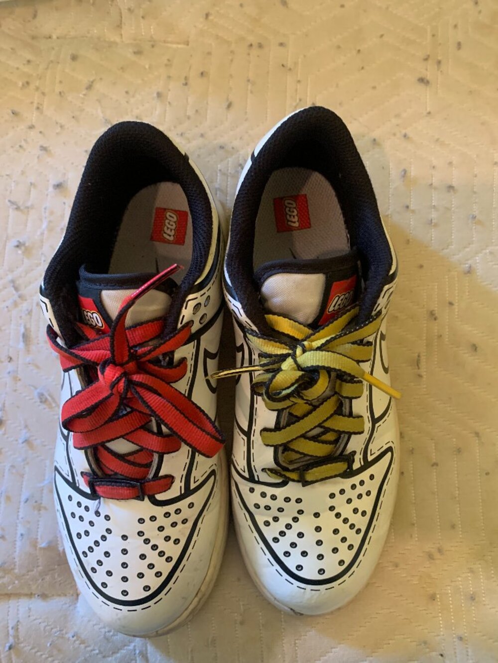Nike Dunk Low x LEGO Collection Sneakers - Size 3Y - White Red Yellow